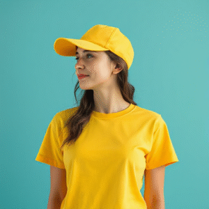 full-yelloow-t-shirt-with-cap-in-women